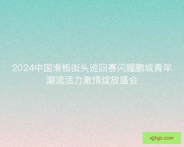 2024中国滑板街头巡回赛闪耀鹏城青年潮流活力激情绽放盛会